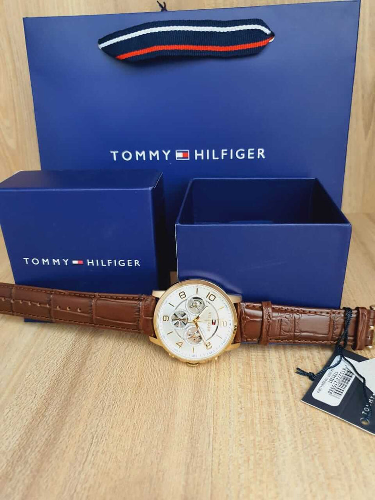 Tommy Hilfiger Keagan Quartz Silver Dial Brown Leather Strap Watch for Men - 1791291 Buy Now By Tommy Hilfiger