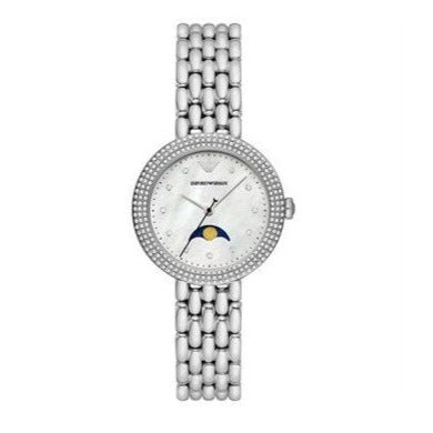 Emporio Armani Rosa Quartz Mother of Pearl Dial Silver Steel Strap Watch For Women - AR11461 Buy Now By Emporio Armani