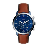 Fossil Neutra Chronograph Blue Dial Brown Leather Strap Watch for Men - FS5791 Buy Now By Fossil