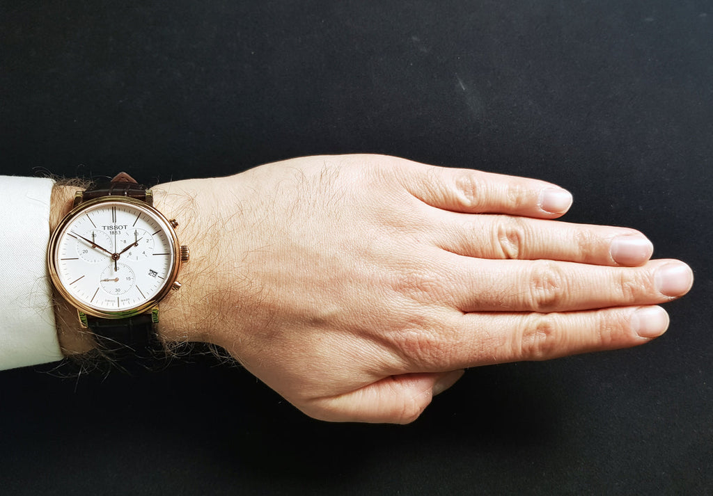 Tissot Carson Premium Chronograph White Dial Brown Leather Strap Watch For Men - T122.417.36.011.00 Buy Now By Tissot