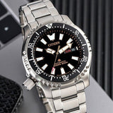 Citizen Promaster 200M Diver Fugu Asian Limited Edition Black Dial Silver Steel Strap Watch For Men - NY0090-86E Buy Now By Citizen