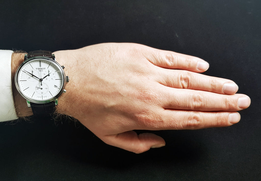 Tissot Carson Premium Chronograph Silver Dial Black Leather Strap Watch For Men - T122.417.16.033.00 Buy Now By Tissot