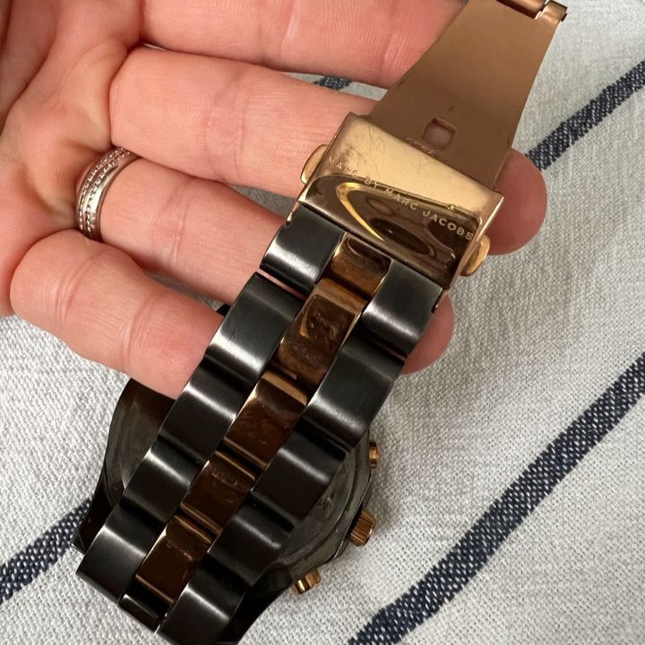 Marc Jacobs Blade Chronograph Grey Dial Two Tone Steel Strap Watch for Women - MBM8583 Buy Now By Marc Jacobs