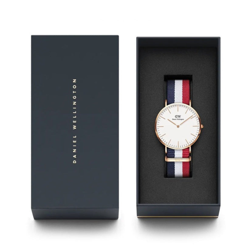Daniel Wellington Classic Cambridge White Dial Two Tone NATO Strap Watch For Men - DW00100003 Buy Now By Daniel Wellington