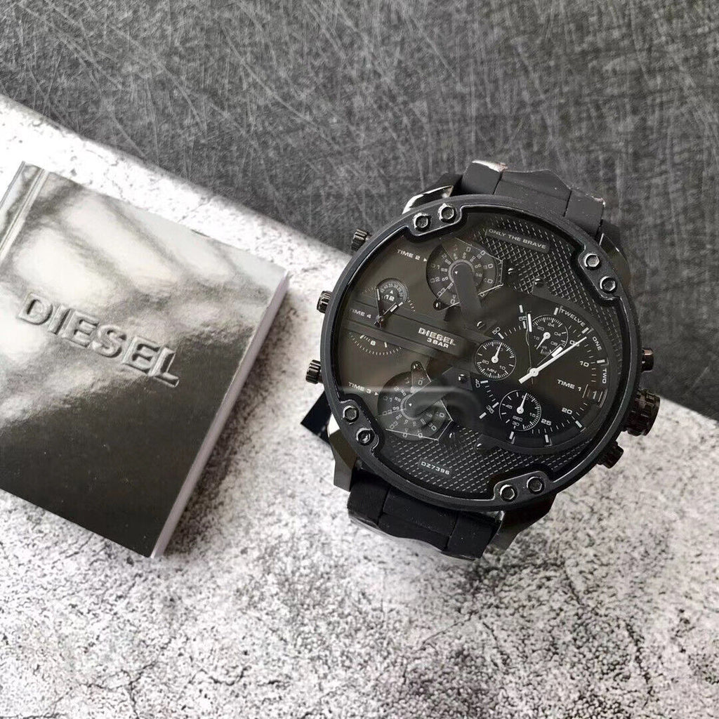 Diesel Mr Daddy 2.0 Chronograph Black Dial Black Steel Strap Watch For Men - DZ7396 Buy Now By Diesel