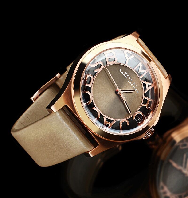 Marc Jacobs Henry Dinky Skeleton Beige Dial Beige Leather Strap Watch for Women - MBM1245 Buy Now By Marc Jacobs