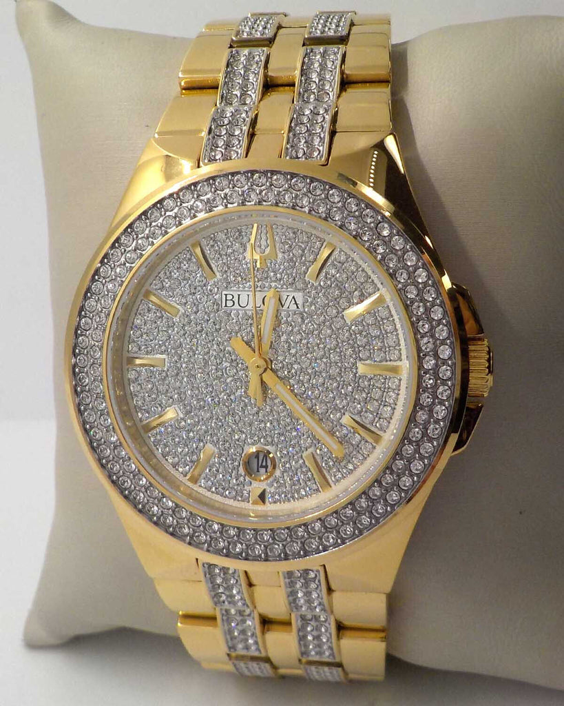 Bulova Crystal Collection Silver Dial Two Tone Steel Strap Watch for Men - 98K102 Buy Now By Bulova