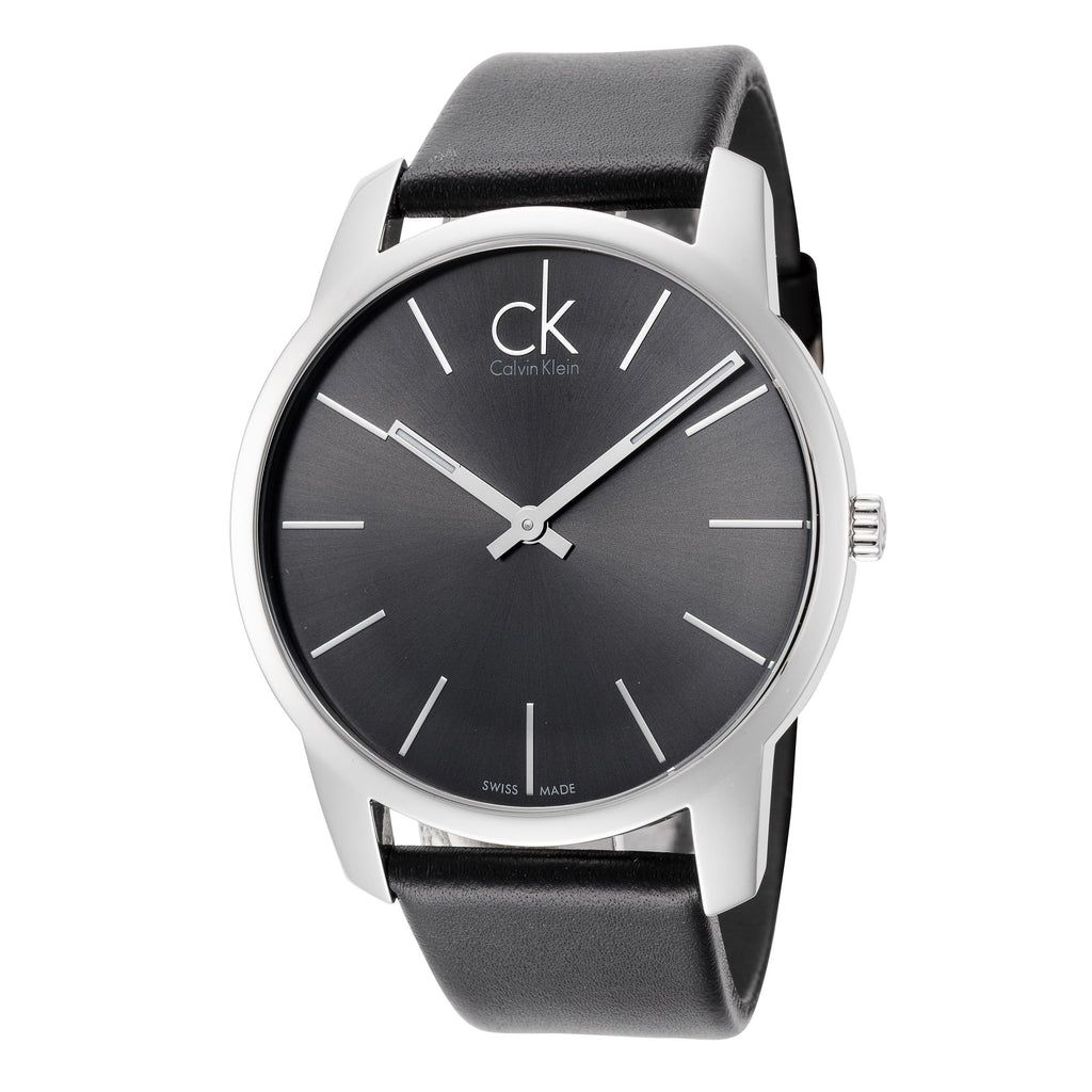 Calvin Klein City Black Dial Black Leather Strap Watch for Men - K2G21107 Buy Now By Calvin Klein