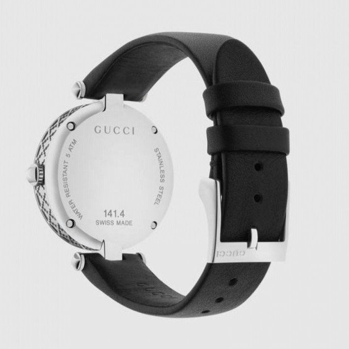 Gucci Diamantissima Diamonds Black Dial Black Leather Strap Watch For Women - YA141403 Buy Now By Gucci