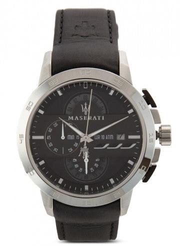 Maserati Ingegno Chronograph Black Dial Black Leather Strap Watch For Men - R8871619004 Buy Now By Maserati