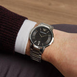 Emporio Armani Sportivo Black Dial Silver Stainless Steel Watch For Men - AR2457 Buy Now By Emporio Armani