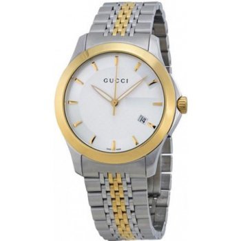 Gucci G Timeless Silver Dial Two Tone Steel Strap Watch For Men - YA126409 Buy Now By Gucci