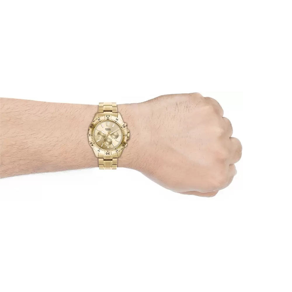 Fossil Garrett Chronograph Gold Dial Gold Steel Strap Watch for Men - FS5772 Buy Now By Fossil