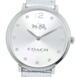 Coach Slim Easton Silver Dial Silver Leather Strap Watch for Women - 14502685 Buy Now By Coach