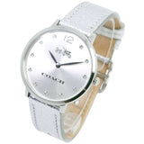 Coach Slim Easton Silver Dial Silver Leather Strap Watch for Women - 14502685 Buy Now By Coach