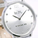 Coach Slim Easton Silver Dial Silver Leather Strap Watch for Women - 14502685 Buy Now By Coach