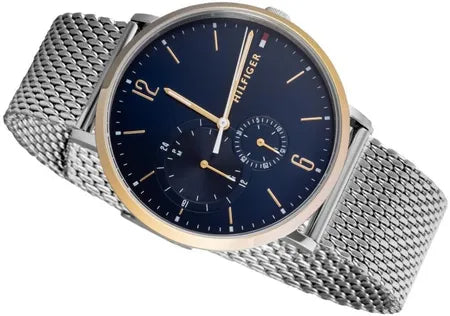 Tommy Hilfiger Brooklyn Quartz Blue Dial Silver Mesh Bracelet Watch for Men - 1791505 Buy Now By Tommy Hilfiger