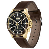 Hugo Boss Troper Chronograph Black Dial Brown Leather Strap Watch For Men - 1514100 Buy Now By Hugo Boss