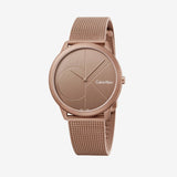 Calvin Klein Minimal Quartz Pink Gold Dial Pink Gold Mesh Bracelet Watch for Men - K3M11TFK Buy Now By Calvin Klein