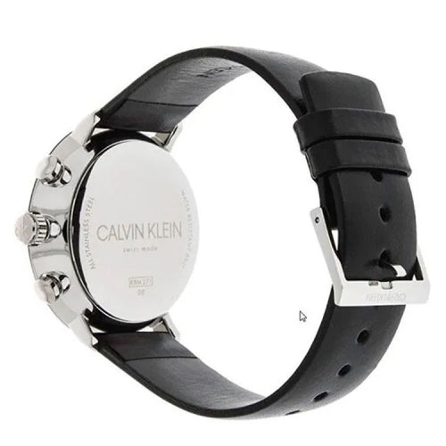 Calvin Klein High Noon Chronograph Black Dial Black Leather Strap Watch for Men - K8M271C1 Buy Now By Calvin Klein