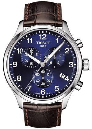 Tissot Chrono XL Classic Blue Dial Brown Leather Strap Watch For Men - T116.617.16.047.00 Buy Now By Tissot