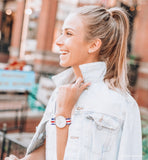 Daniel Wellington Classic Canterbury White Dial Two Tone NATO Strap Watch For Women - DW00100030 Buy Now By Daniel Wellington