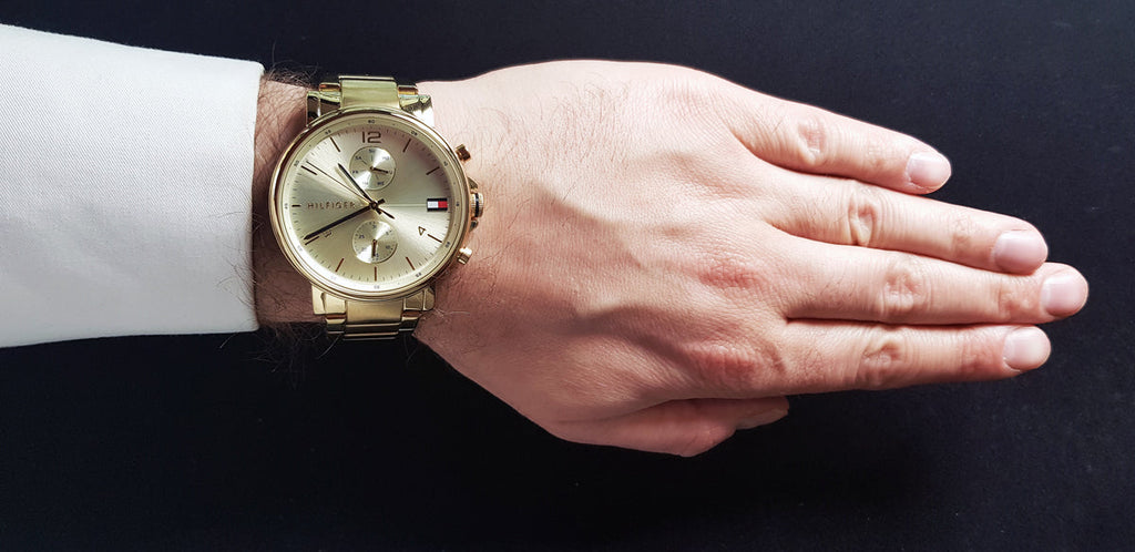 Tommy Hilfiger Daniel White Dial Gold Steel Strap Watch for Men - 1710415 Buy Now By Tommy Hilfiger