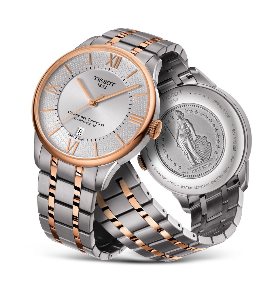Tissot Chemin des Tourelles Powermatic 80 Helvetic Pride Silver Dial Two Tone Steel Strap Watch for Men - T099.407.22.038.01 Buy Now By Tissot
