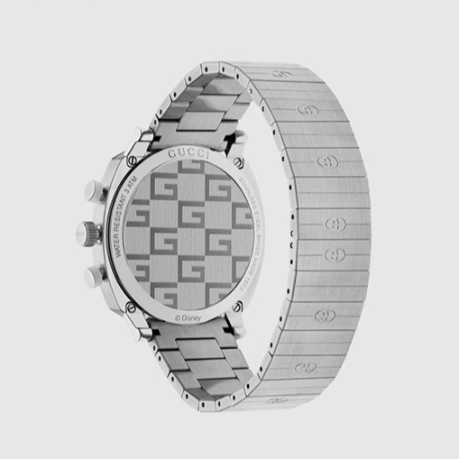 Gucci Grip Chronograph Mickey Mouse White Dial Silver Steel Strap Watch For Men - YA157306 Buy Now By Gucci