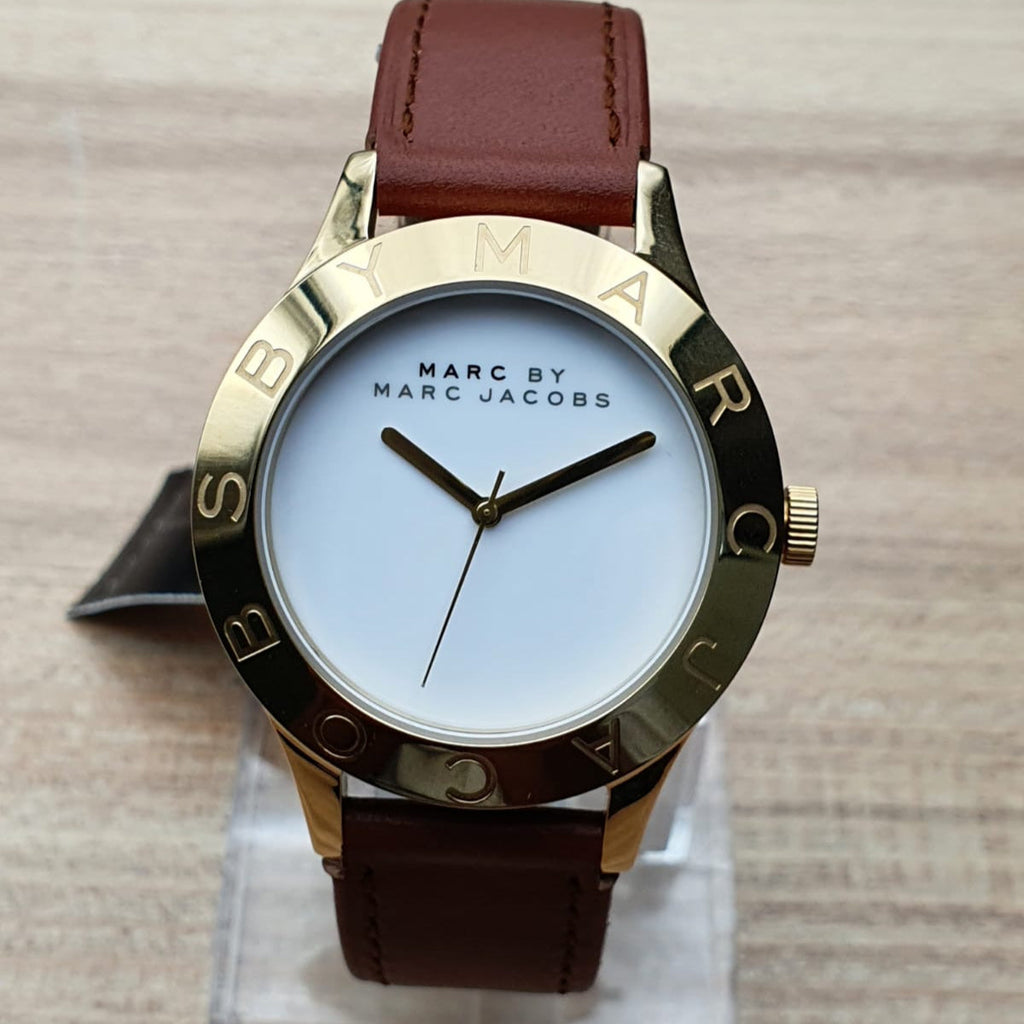 Marc Jacobs Blade White Dial Brown Leather Strap Watch for Women - MBM1218 Buy Now By Marc Jacobs