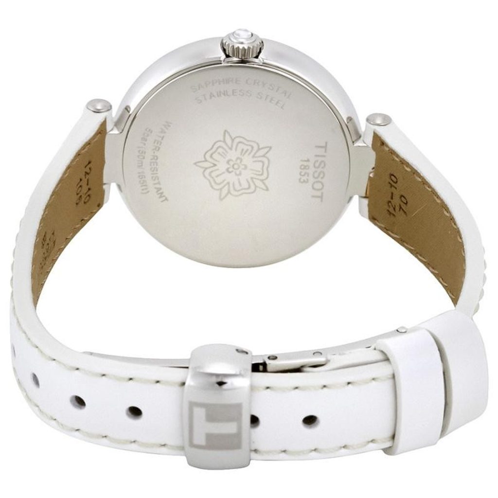 Tissot T Trend Flamingo Valentines Mother of Pearl White Dial White Leather Strap Watch For Women - T094.210.16.111.01 Buy Now By Tissot