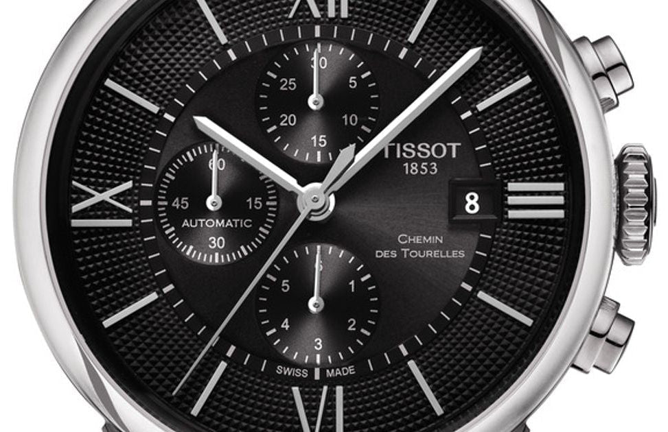 Tissot T Classic Chemin Des Tourelles Chronograph Black Dial Black Leather Strap Watch For Men - T099.427.16.058.00 Buy Now By Tissot