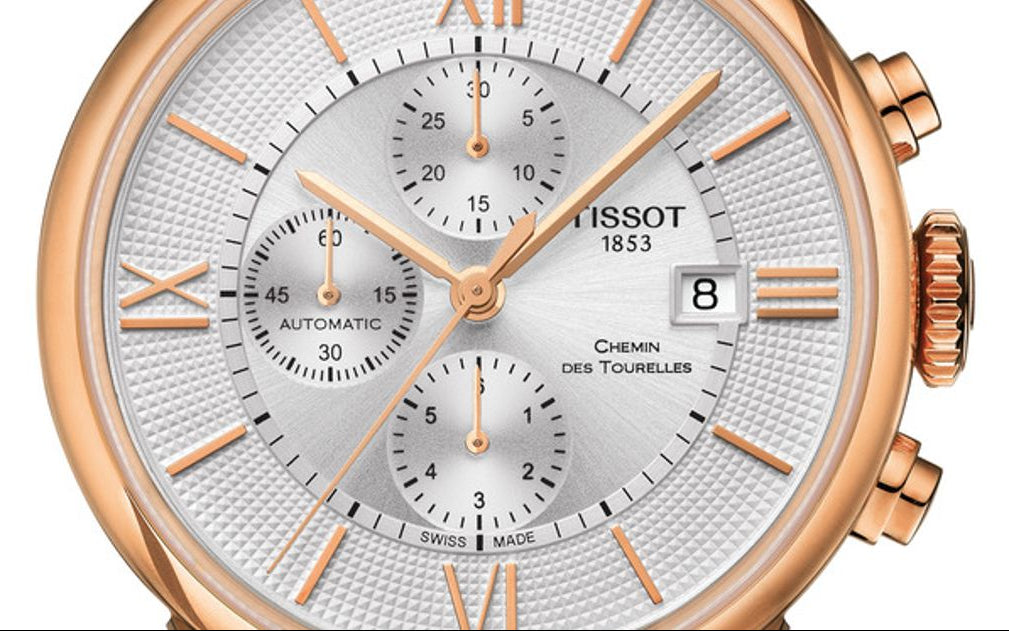Tissot Des Tourelles Chronograph Silver Dial Brown Leather Strap Watch For Men - T099.427.36.038.00 Buy Now By Tissot