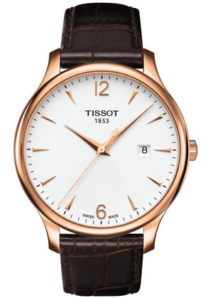 Tissot T Classic Tradition White Dial Brown Leather Strap Watch For Men - T063.610.36.037.00 Buy Now By Tissot