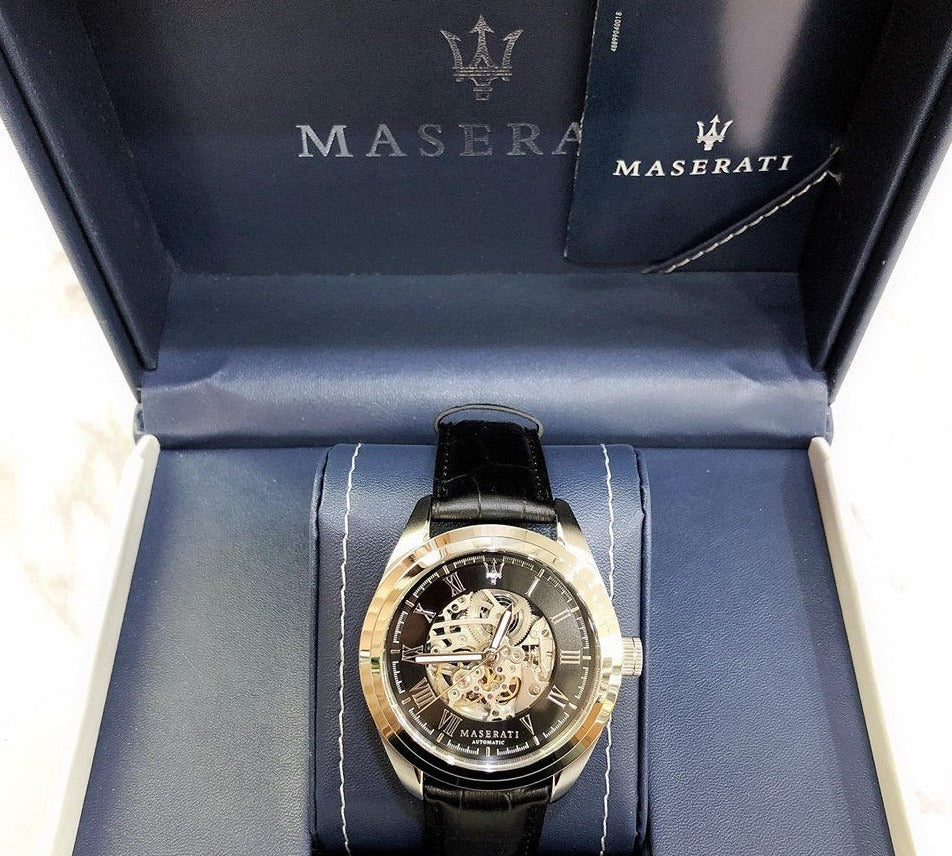 Maserati Traguardo Automatic Black Dial Black Leather Strap Watch For Men - R8871612001 Buy Now By Maserati