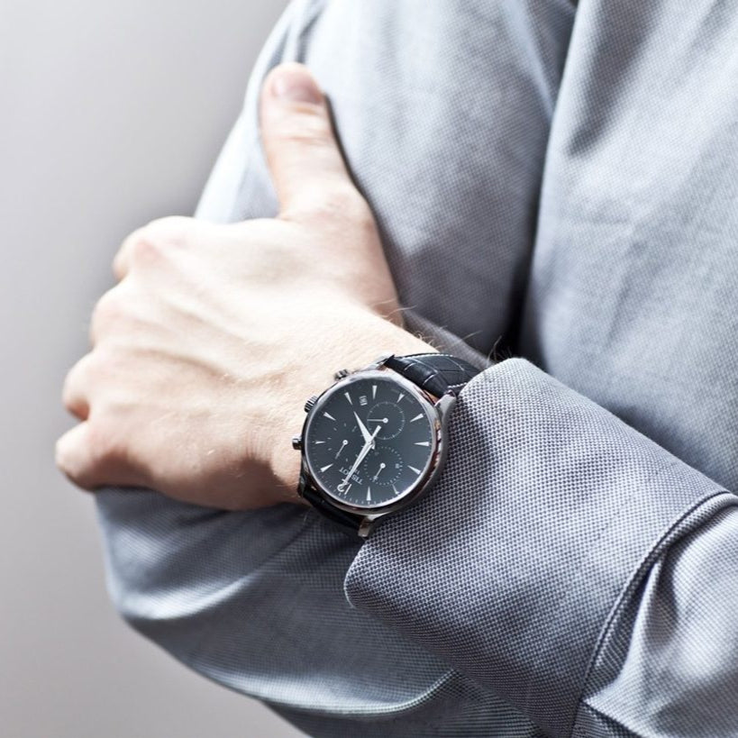Tissot T Classic Tradition Chronograph Black Dial Black Leather Strap Watch For Men - T063.617.16.057.00 Buy Now By Tissot
