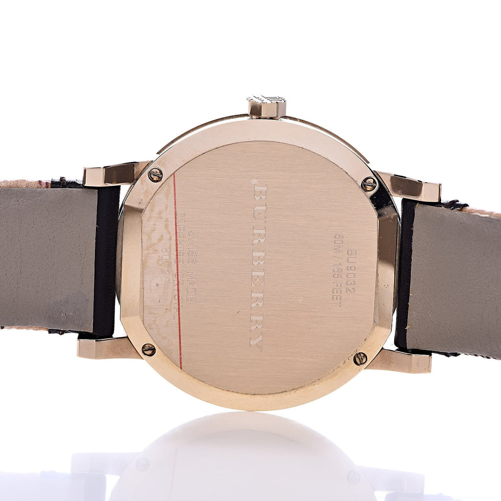 Burberry The City Gold Dial Black Leather Strap Watch for Men - BU9032 Buy Now By Burberry