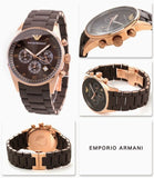 Emporio Armani Sportivo Chronograph Brown Dial Brown Silicone Strap Watch For Men - AR5891 Buy Now By Emporio Armani