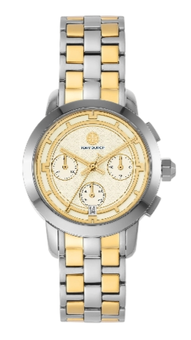 Tory Burch Classic Chronograph White Dial Two Tone Steel Strap Watch for Women - TBW1034 Buy Now By Tory Burch