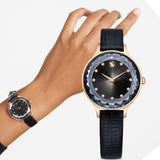 Swarovski Octea Nova Black Dial Black Leather Strap Watch for Women - 5650033 Buy Now By Swarovski