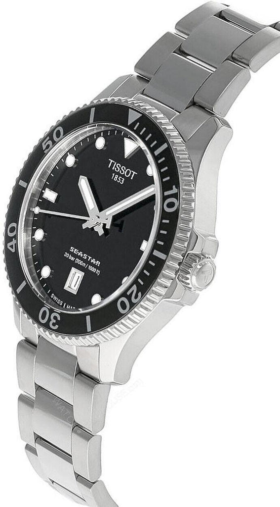 Tissot Seastar 1000 Black Dial Silver Steel Strap Watch For Men - T120.410.11.051.00 Buy Now By Tissot
