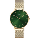 Daniel Wellington Petite Emerald Green Dial Gold Mesh Strap Watch For Women - DW00100481 Buy Now By Daniel Wellington