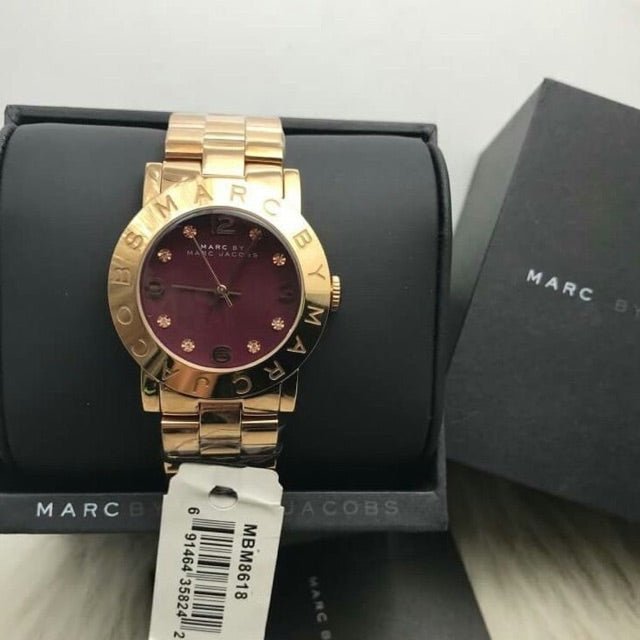 Marc Jacobs Amy Purple Rose Gold Steel Strap Watch for Women - MBM8616 Buy Now By Marc Jacobs