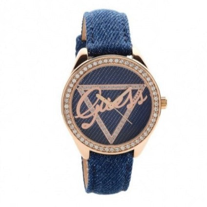 Guess Little Flirt Quartz Blue Dial Blue Leather Strap Watch For Women - W0456L6 Buy Now By Guess