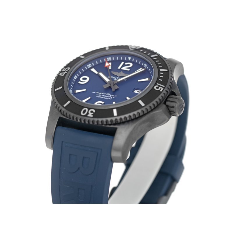 Breitling Superocean Automatic 46mm Blue Dial Blue Rubber Strap Watch for Men - M17368D71C1S1 Buy Now By Breitling