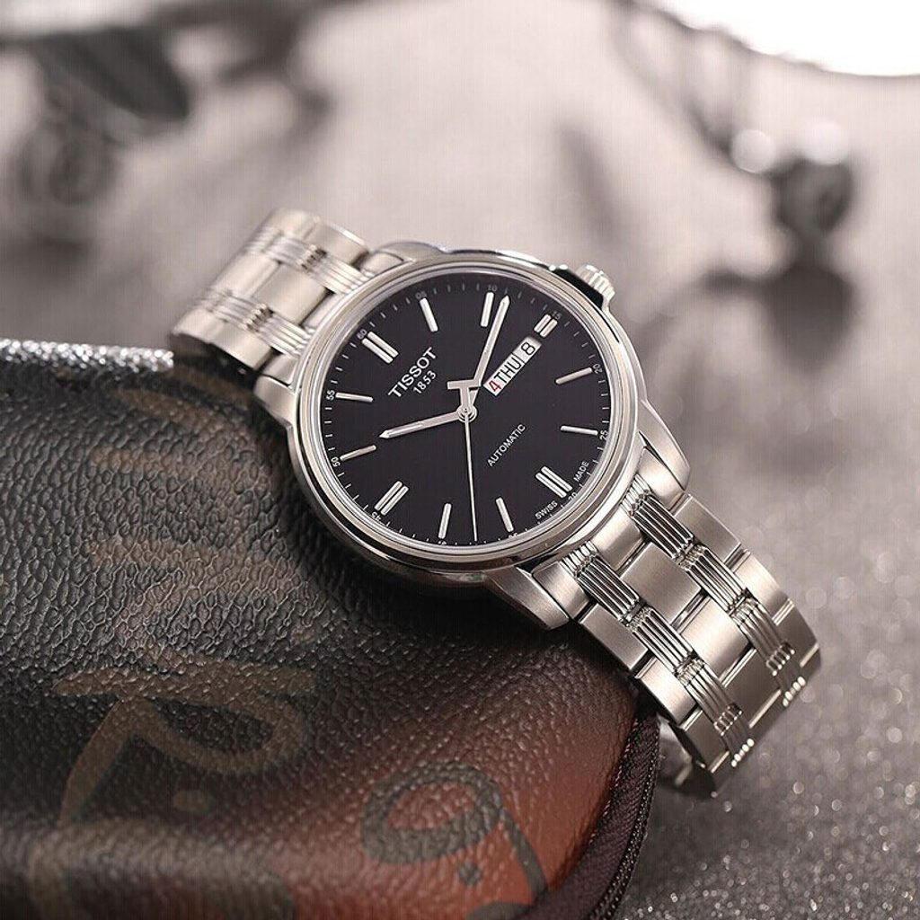 Tissot Automatics III Black Dial Silver Steel Strap Watch For Men - T065.430.11.051.00 Buy Now By Tissot