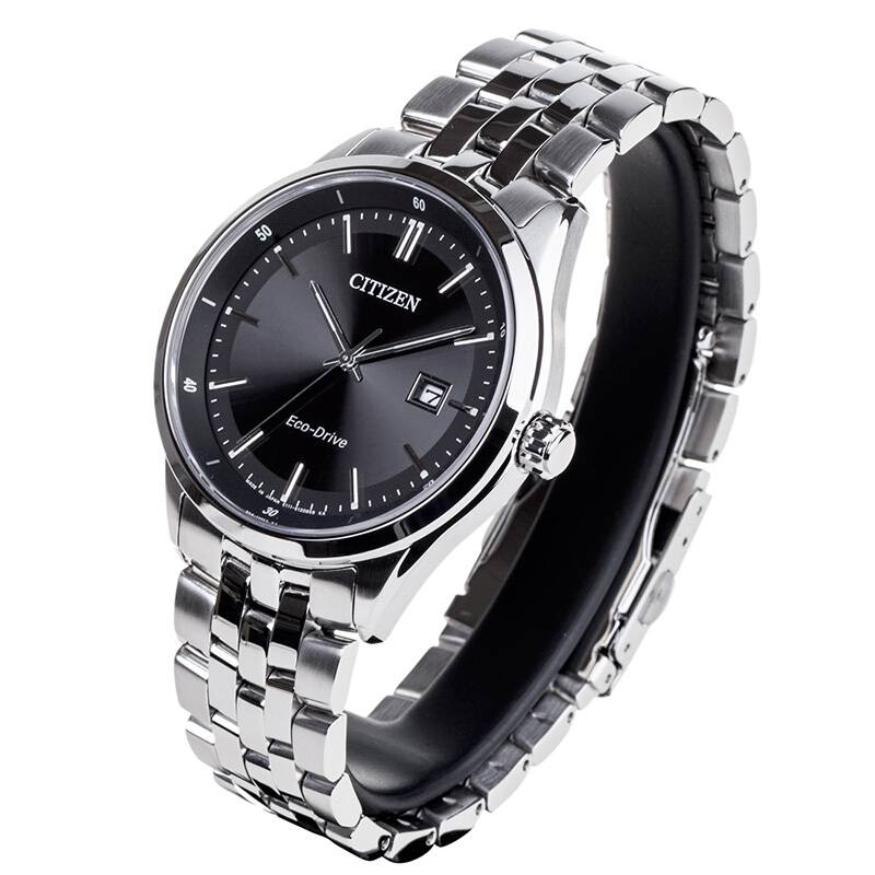 Citizen Eco Drive Black Dial Silver Steel Strap Watch For Men - BM7250-56E Buy Now By Citizen