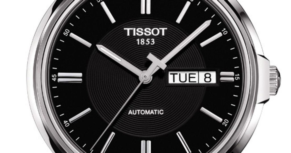 Tissot Automatics III Day Date Black Dial Black Leather Strap Watch For Men - T065.430.16.051.00 Buy Now By Tissot