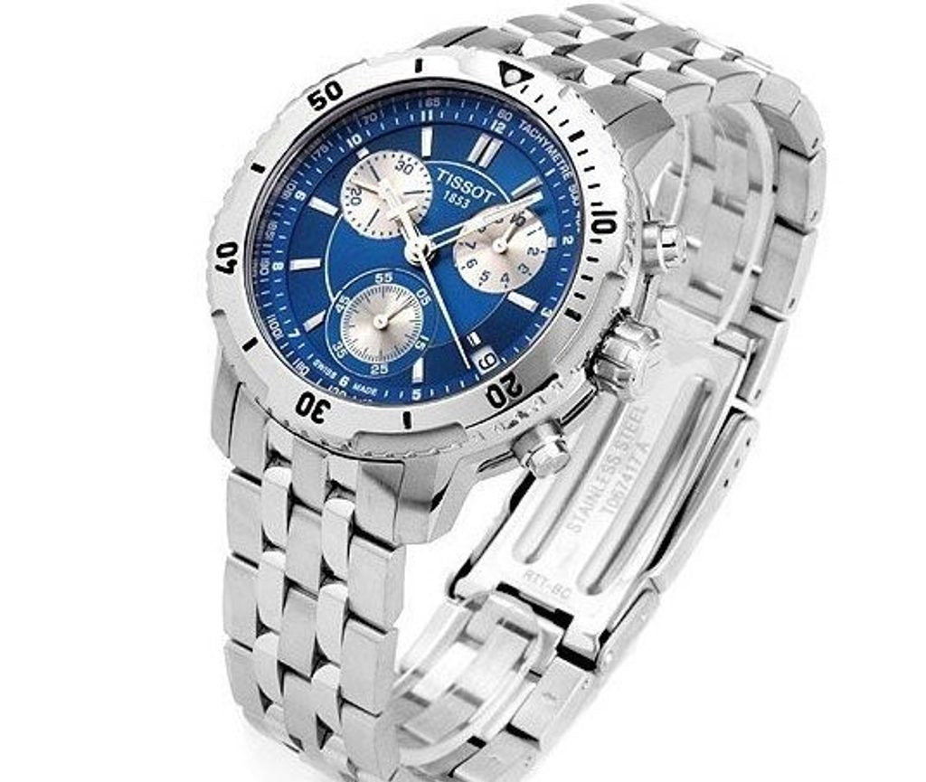Tissot T Sport PRS 200 Chronograph Blue Dial Silver Steel Strap Watch For Men - T067.417.11.041.00 Buy Now By Tissot