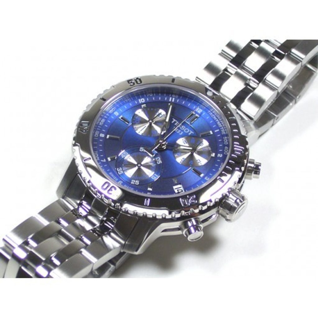 Tissot T Sport PRS 200 Chronograph Blue Dial Silver Steel Strap Watch For Men - T067.417.11.041.00 Buy Now By Tissot